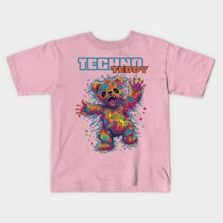 Teddy Bear Cool Techno Dancing Zombie Teddy Bear Kids T-Shirt